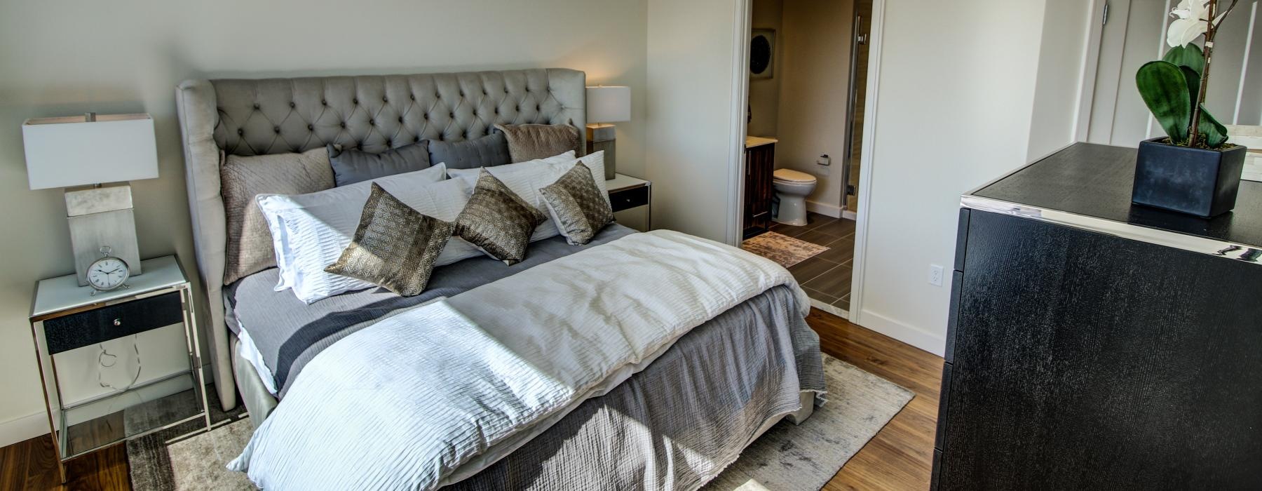 spacious bedroom with private bathroom