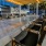 outdoor patio with grills and eating area