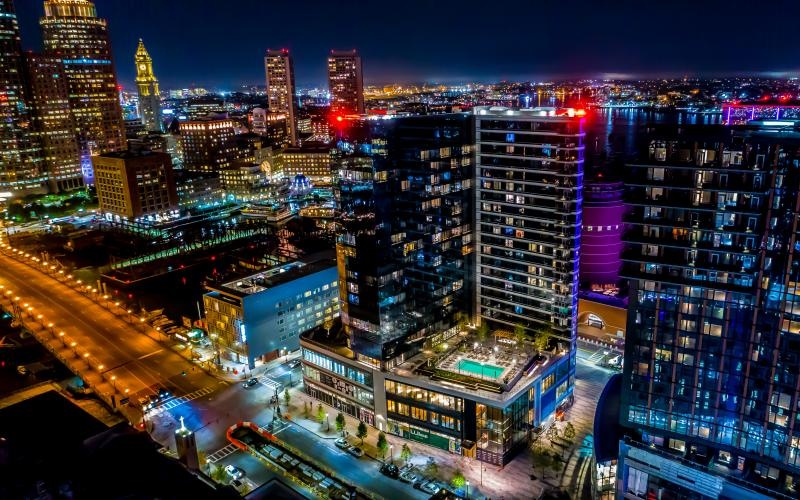 a city at night